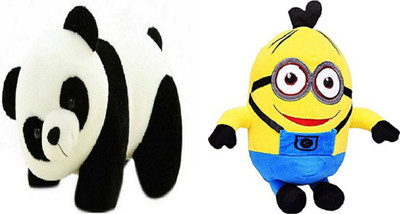 

Shopfloor.XYZ Panda Soft Toy (26 Cm) And Stuffed MINION Plush For Kids/ Birthday Gift for Kids - 26 cm(Multicolor)