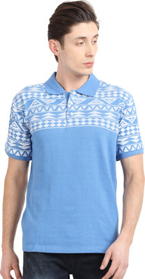 Zsolt Printed Men Polo Neck Blue T-Shirt Zsolt Printed Men Polo Neck Blue T-Shirt
