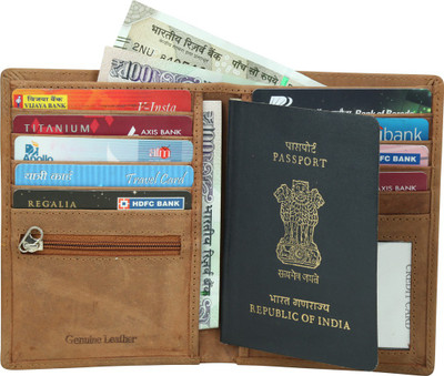 

Style 98 Men Tan Genuine Leather Wallet(10 Card Slots)