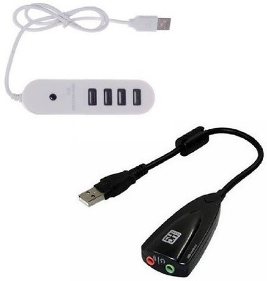 

durReey Super Speed 2TB HDD Support Sleek compact design 4Port 3.0 With USB to Virtual 7.1 Channel audio Adapter B1 USB Hub, Sound Card(White, Black)
