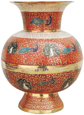 Brass Gift Center Flower pot in Jar shape with Handwork Brass Vase(8.3 inch, Multicolor) available at flipkart for Rs.2999