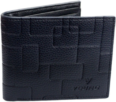

young Men Black Genuine Leather Wallet(2 Card Slots)