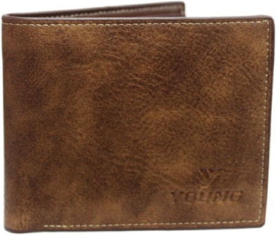 

young Men Brown Genuine Leather Wallet(5 Card Slots)