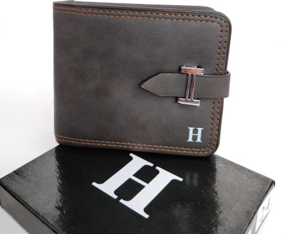 

TREND ZONEX Men Grey Genuine Leather Wallet(10 Card Slots), Multi colour