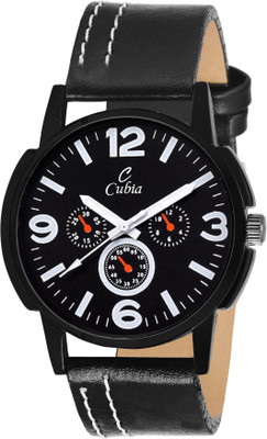 

cubia Cb1253 Cubia Black Leather Analog Watch For Boys & Mens Watch - For Boys