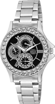 

EDMOND BEAUTIFUL ANALOG WATCH FOR WOMEN WITH STUDDED STONES IN BLACK ED -033 ED 033 Watch - For Women