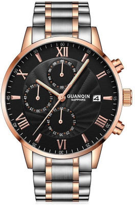 

GUANQIN Black Rose-Gold; Chronograph with Sapphire Crystal Watch - For Men