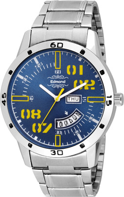 

EDMOND DAY AND DATE DISPLAY ANALOG WATCH FOR MEN IN BLUE ED 028 DND Watch - For Men