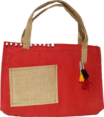 

Khadi Eco Basket Ethinic Unisex Jute Bag Multipurpose Bag(Red, 29 L)