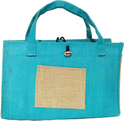 

Khadi Eco Basket Modish Designer Jute Bag Multipurpose Bag(Light Blue, 25 L)
