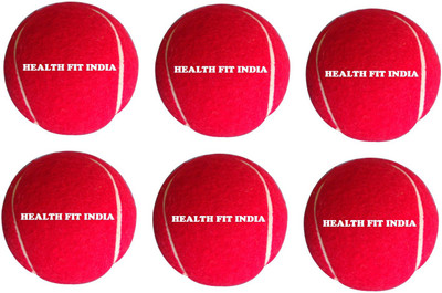 HEALTH FIT INDIA 6 PIECES RED CRICKET TENNIS BALLS Tennis Ball(Pack of 6, Red)