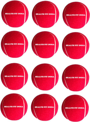 

HEALTH FIT INDIA 12 PIECES RED CRICKET TENNIS BALLS Tennis Ball(Pack of 12, Red)