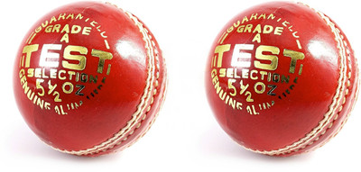 

Elan 4 PIECE LEATHER TEST Cricket Leather Ball(Pack of 2, Red)
