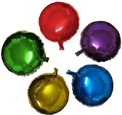 

PARTY PROPZ Printed (Set of 5) Round Shape Foil Mylar Helium Balloon 18" Balloon Birthday Party Decoration Foil Balloons Balloon(Multicolor, Pack of 5)
