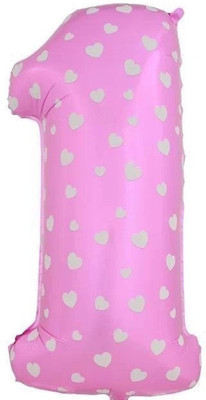 

AMFIN Printed 17 Inch, 1 (One) Number Foil Balloon For Birthday Party Decoration/ Engagement, Anniversary Party Decoration - Pink Balloon(Pink, Pack of 1)