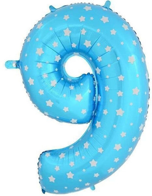 

AMFIN Printed 17 Inch 9 (Nine) Number Foil Balloon For Birthday Party Decoration/ Engagement / Anniversary Party Decoration - Blue Balloon(Blue, Pack of 1)