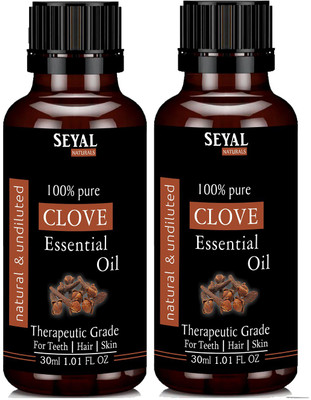 

Seyal Naturals 100% Pure Clove Essential Oil Therapeutic Grade, for Teeth, Hair, Skin(60 ml)