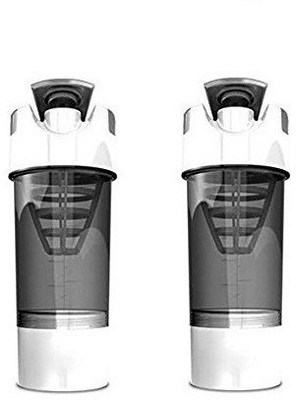

GLOBALSHOP Shaker Bottle Combo 450 ml Shaker(Pack of 2, Multicolor), Black;white