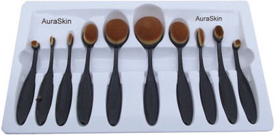 

AuraSkin HUDABEAUTY PROFESSIONAL OVAL MAKEUP BRUSH SET PACK OF 10 BRUSH(Pack of 10)