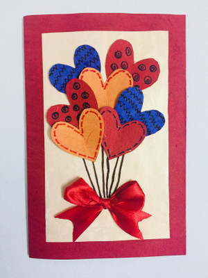 

the craft's studio Valentine Greeting Card(Red and White, Pack of 1)