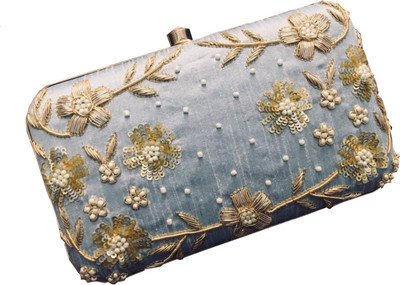 

Craftbazaar Party Grey Clutch