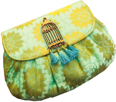 

Craftbazaar Party Green Clutch