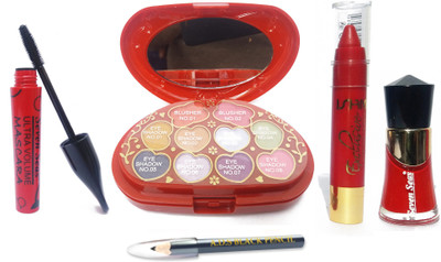 

FEMINA09 ADS MAKEUP KIT A8808 COMBO COSMATIC WITH SEVEN SEAS 1 MASCARA 1 LIPSTICK 1 RED NAIL POLISH 1 EYE BROW PENCIL(SET 5)(Set of 1)