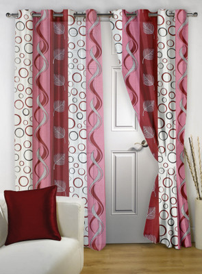 Story@Home 215 cm (7 ft) Polyester Door Curtain (Pack Of 2)(Printed, Red) Story@Home 215 cm (7 ft) Polyester Door Curtain (Pack Of 2)(Printed, Red)