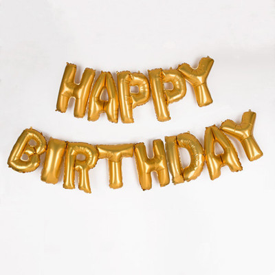 

Aone Golden Happy Birthday Letters Balloons Golden 13 Letters Size 16" - 1 ml