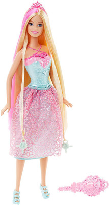 

Grab Offers Pretty Long Hair Barbie Princess Doll With Hair Brush And Tiara Hairband For Kids.(Multicolor)