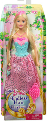 

GRAPPLE DEALS Pretty Long Hair Barbie Princess Blonde Hair Doll With Hair Brush And Tiara Hairband For Kids.(Multicolor)