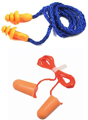 

Vezual 3M 1110 (Pack of 3) Disposable Earplug and 3M 1270 (Pack of 3) Reusable Corded Ear Plug & Nose Clip(Orange)