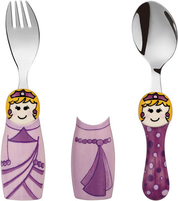 

Babyoodles Purple Princess Fork And Spoon Set For Kids - Phthalates, Abs(Purple)