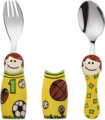

Babyoodles Multi Colour Sports Boy Fork And Spoon Set For Kids - Phthalates, Abs(Multicolor)