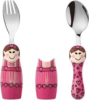 

Babyoodles Pink Ballerina Fork And Spoon Set For Kids - Phthalates, Abs(Pink)