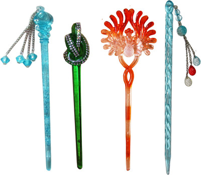 

One Personal Care Rich and Royale Combo of Multi Color Juda Sticks Bun Stick(Multicolor)