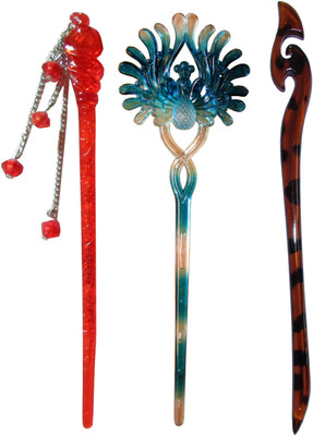 

Kabello Gajra Veni Combo of Multi Color Juda Sticks Bun Stick(Multicolor)