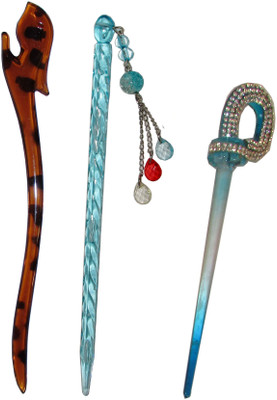 

Moki Combo of Multi Color Juda Sticks Bun Stick(Multicolor)