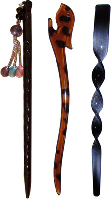 

Moki Combo of Multi Color Juda Sticks Bun Stick(Multicolor)