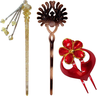 

Kabello Gajra Veni Combo of Multi Color Juda Sticks Bun Stick(Multicolor)