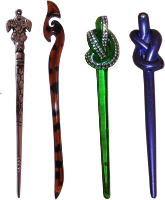 

Haveream Funky Combo of Multi Color Juda Sticks Bun Stick(Multicolor)