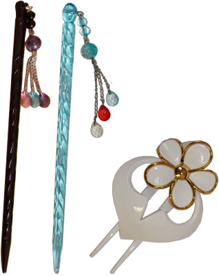

Chanderkash Black Combo of Multi Color Juda Sticks Bun Stick(Multicolor)