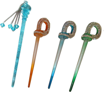 

Chanderkash Black Combo of Multi Color Juda Sticks Bun Stick(Multicolor)