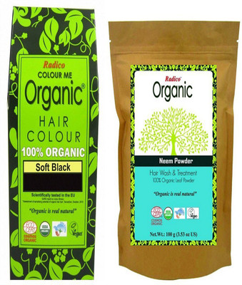 

Radico 100% Organic Soft Black & 100% Organic Neem Powder Hair Color(Black)