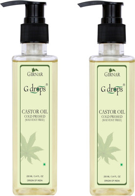 

G Drops Castor Oil Cold Pressed Combo Set of 2 (2 x 200 ml) Hair Oil(200 ml)
