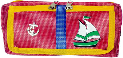 

Monte Polo Multi Use Universal Art Canvas Pencil Box(Set of 1, Red)