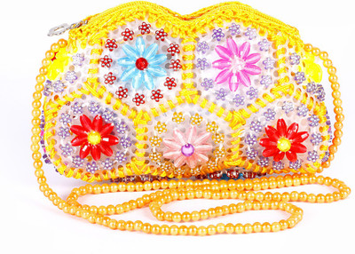 

Parichita designer bag built in plastic colorful beads for baby girls Pouch(Orange)
