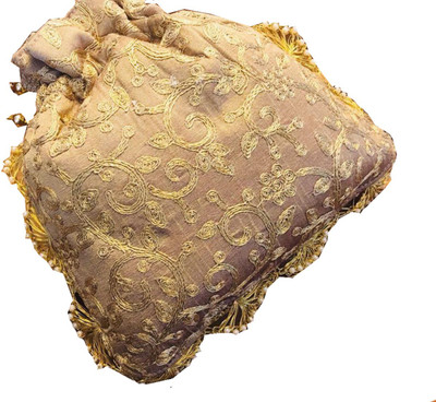 

Craftbazaar Embroided Designer Potlis with Dori Potli(Beige)