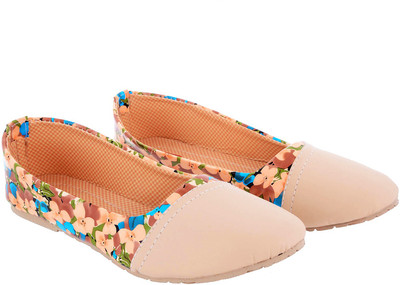 

AirSoon Women Flower Print Bellies For Women(Beige