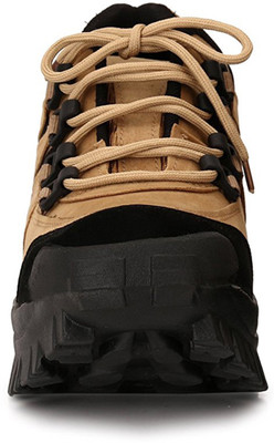 

GSTM Synthetic Leather Casual Sneakers Shoes For Men's And Boys Hiking & Trekking Shoes For Men(Tan